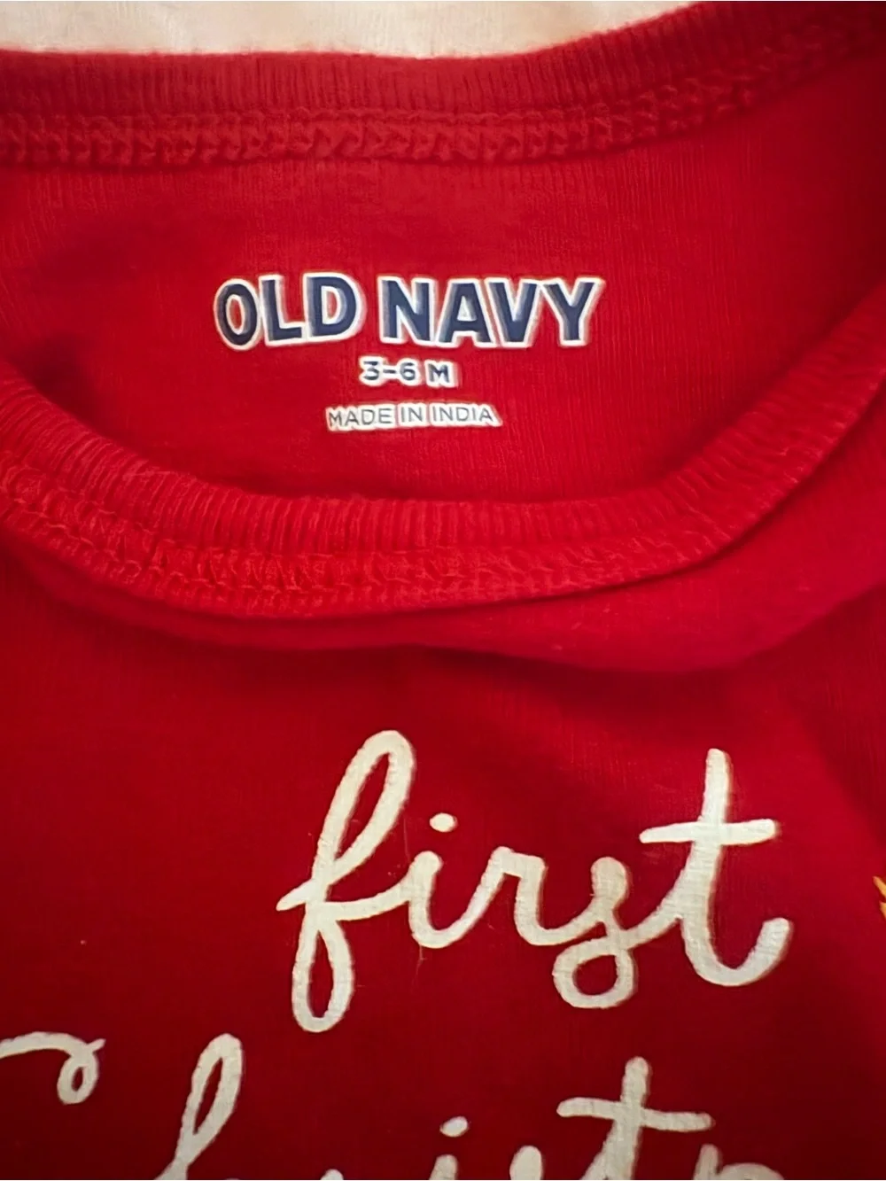 Old Navy Red 'First Christmas Magic' Long-Sleeve Baby One-Piece